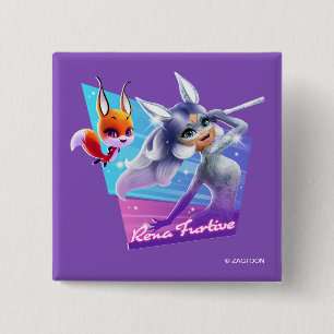 Badge Carré 5 Cm Rena Furtive Graphic