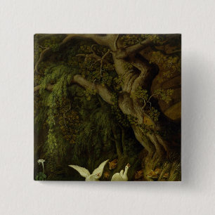 Badge Carré 5 Cm Renards et oies