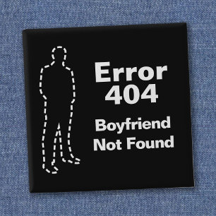 Badge Carré 5 Cm Rencontre en ligne - Erreur 404 - Petit ami introu