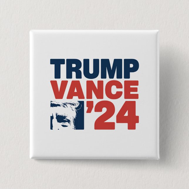 Badge Carré 5 Cm Rendre l'Amérique en sécurité Trump Vance 2024 MAG (Devant)