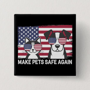 Badge Carré 5 Cm Rendre les animaux de compagnie sûrs à nouveau Tru