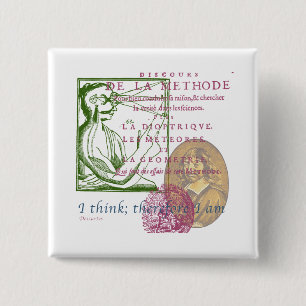 Badge Carré 5 Cm Rene Descartes
