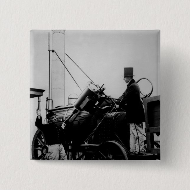 Badge Carré 5 Cm Reproduction de Rocket de Stephenson, 1929 (Devant)