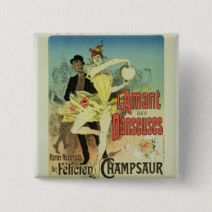 Badge Carré 5 Cm Reproduction d'une publicité par affichage