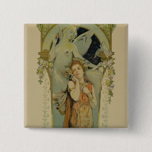 Badge Carré 5 Cm Reproduction d'une publicité par affichage l'opé
