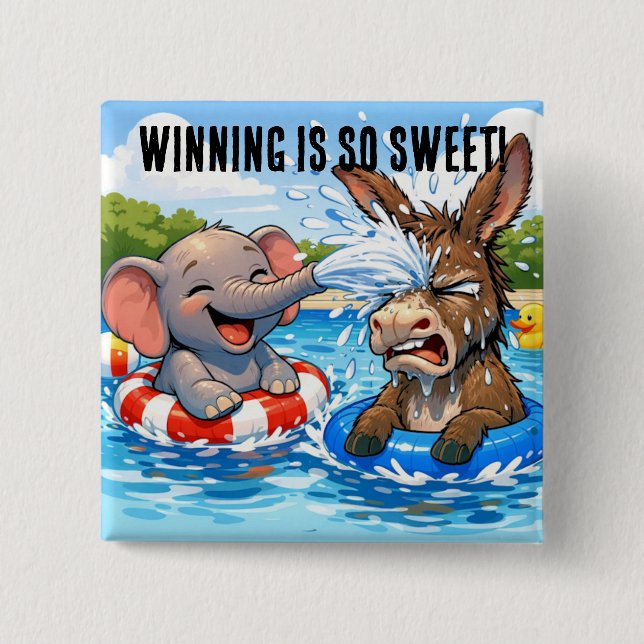 Badge Carré 5 Cm Republican Victory US Midterm Election Button (Devant)