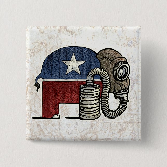 Badge Carré 5 Cm RepubliCAN'T Anti_GOP (Devant)
