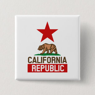 Badge Carré 5 Cm République de Californie