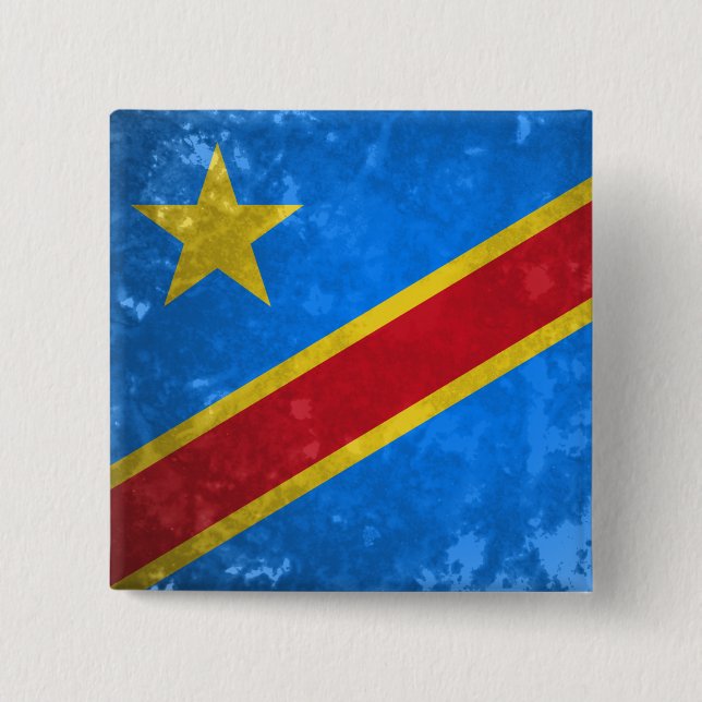 Badge Carré 5 Cm République démocratique du Congo (Devant)