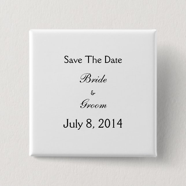 Badge Carré 5 Cm Réservez la date (Devant)