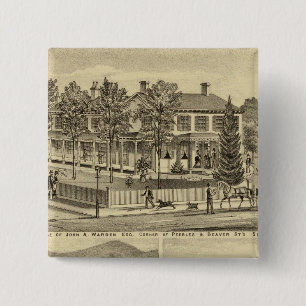 Badge Carré 5 Cm Résidence de John A Warden Sewickley