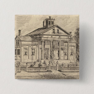 Badge Carré 5 Cm Résidence de Mme EE Marsh, Brandon dans le Vermon