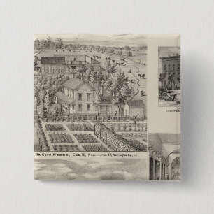 Badge Carré 5 Cm Résidence du défunt Dr Seth Hobbs Washington Co.