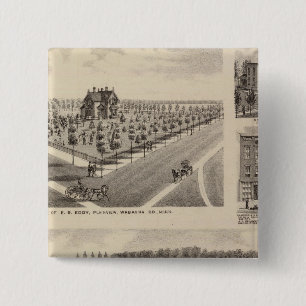 Badge Carré 5 Cm Résidences, Ferme, Minnesota