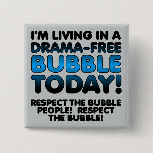 Badge Carré 5 Cm Respectez le bouton drôle de personnes de bulle sa