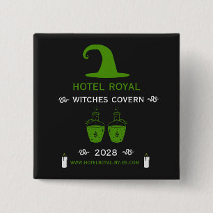 Badge Carré 5 Cm Restaurant Et Hôtel Halloween Repas Événement