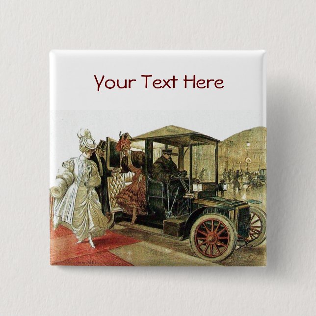 BADGE CARRÉ 5 CM RESTAURATION AUTOMATIQUE - AUTOMOBILE (Devant)