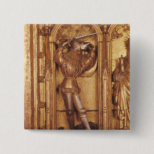 Badge Carré 5 Cm Retable de la crucifixion, détail de St
