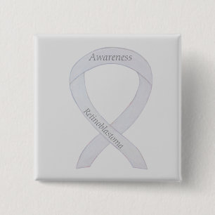 Badge Carré 5 Cm Rétinoblastoma White Awareness Ribbon Custom Pin