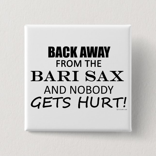 Badge Carré 5 Cm Retour Du Bari Sax (Devant)