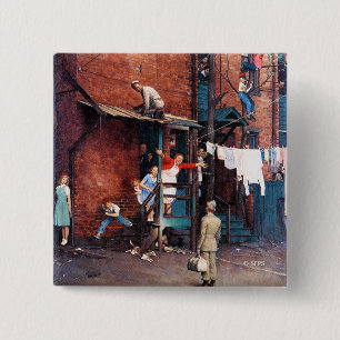 Badge Carré 5 Cm Retours au pays G.I.