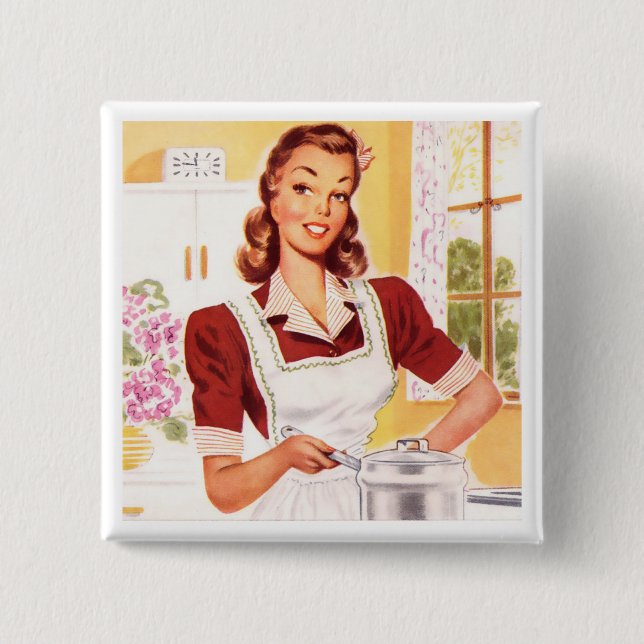 Badge Carré 5 Cm Retro 1950 Cook (Devant)
