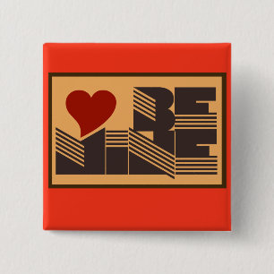 Badge Carré 5 Cm Retro Be Mine