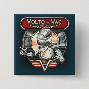 Badge Carré 5 Cm Rétro bouton de carré du robot Volto-VCA
