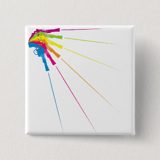 Badge Carré 5 Cm Rétro bouton de coups de fusil