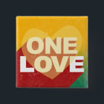 Badge Carré 5 Cm Retro One Love Poster Art coloré<br><div class="desc">Retro One Love Poster Art Bouton coloré.</div>