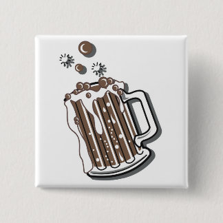 Badge Carré 5 Cm retro style racine bière graphique