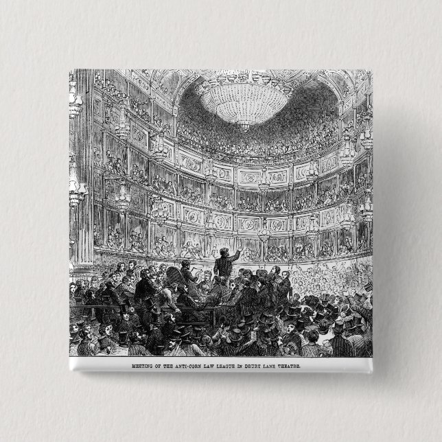 Badge Carré 5 Cm Réunion de la ligue de loi d'Anti-Maïs (Devant)