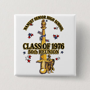 Badge Carré 5 Cm Réunion des anciens de Nanuet Senior HS Knights No