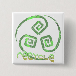 Badge Carré 5 Cm Réutilisez le bouton tribal