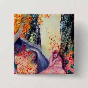 Badge Carré 5 Cm RÊVE D'OR / Jardin Zen de Yoga Méditation