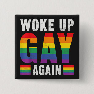 Badge Carré 5 Cm Réveillez Gay