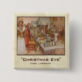 Badge Carré 5 Cm Réveillon de Noël de Carl Larsson