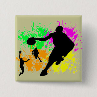 Badge Carré 5 Cm Rêves de basket-ball