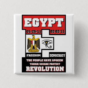 Badge Carré 5 Cm Révolution de l'Egypte
