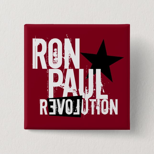 Badge Carré 5 Cm Révolution de Ron Paul (Devant)