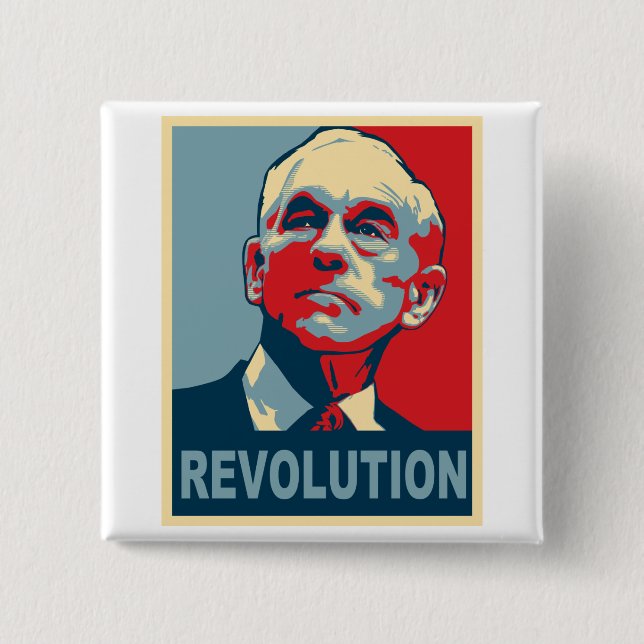 Badge Carré 5 Cm Révolution de Ron Paul (Devant)