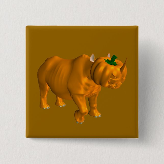 Badge Carré 5 Cm Rhinoceros (Devant)