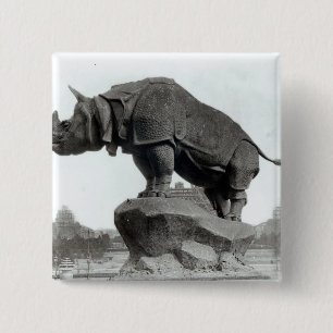 Badge Carré 5 Cm Rhinocéros