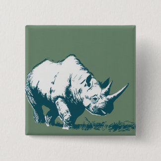 Badge Carré 5 Cm Rhinocéros