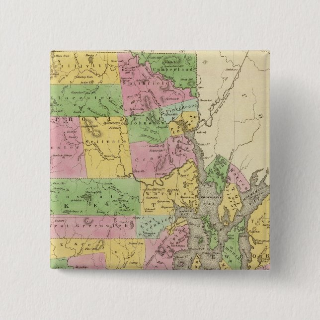 Badge Carré 5 Cm Rhode Island 3 (Devant)
