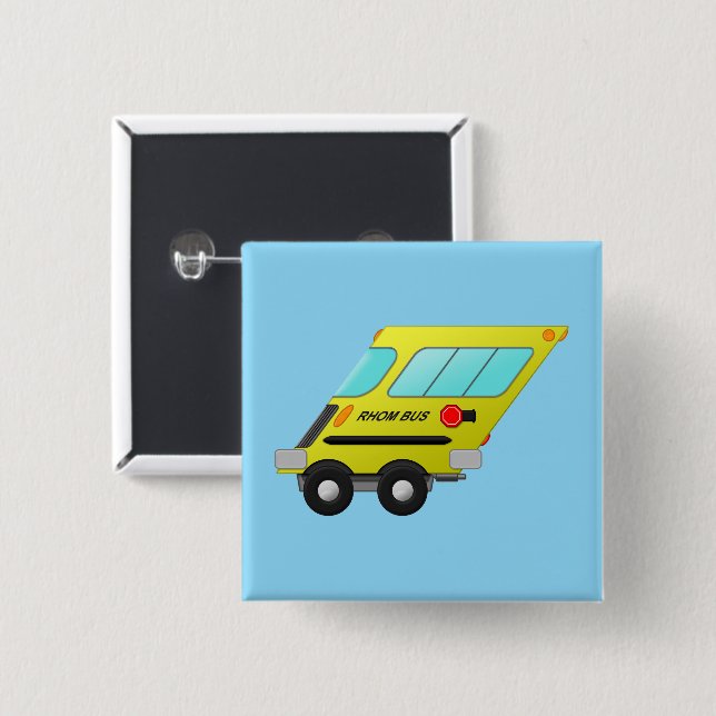 Badge Carré 5 Cm Rhom-bus - (Devant & derrière)