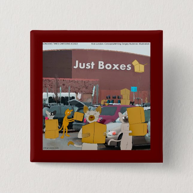 Badge Carré 5 Cm Rick London Big Box Stores Pour Cats Comic (Devant)