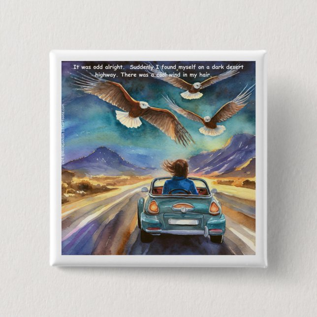 Badge Carré 5 Cm Rick London Conduit Dans La Comique Sombre Et Drôl (Devant)