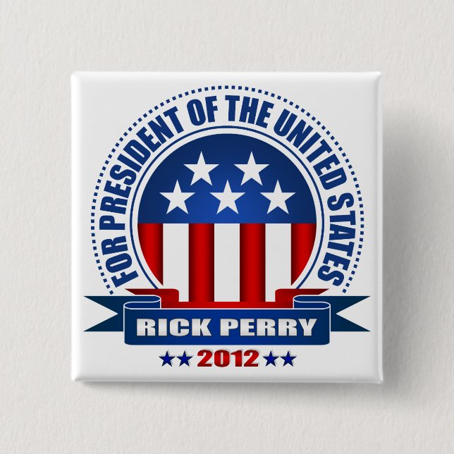Badge Carré 5 Cm Rick Perry (Devant)