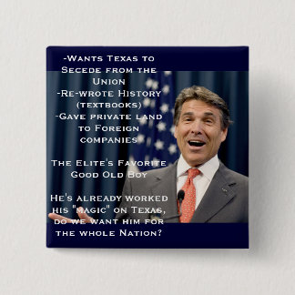 Badge Carré 5 Cm Rick Perry pour le président ! ? ! ? ! ? !